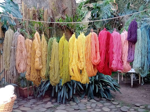 lanas teñidas con colorantes naturales